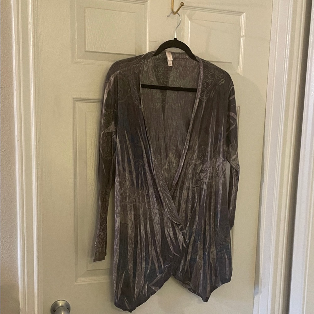 Distressed style grey cardigan